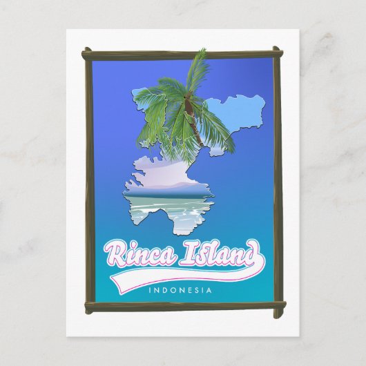 Rinca eiland Indonesië reiskaart Feestdagenkaart (Voorkant)