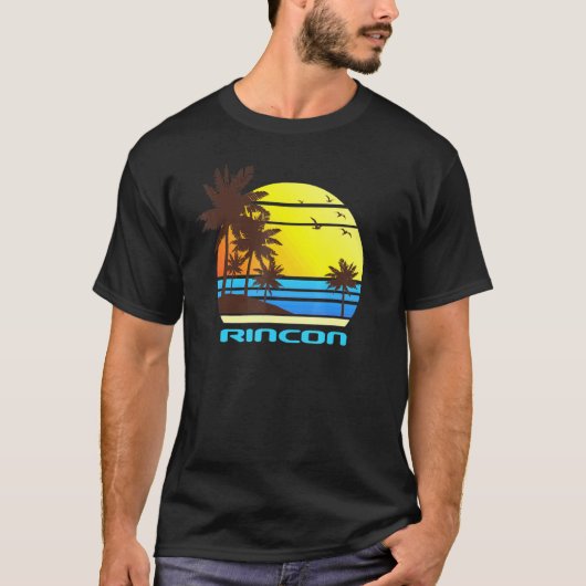Rincon Beach Surf Sail Sunset Palms Ocean Vacay T-shirt (Voorkant)