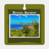 Rincon, Bonaire Aquarel Metalen Ornament (Achterkant)