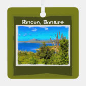 Rincon, Bonaire Aquarel Metalen Ornament (Voorkant)