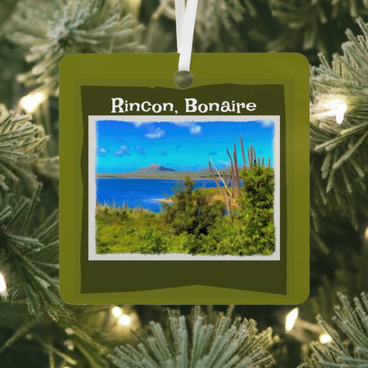 Rincon, Bonaire Aquarel Metalen Ornament (Insitu)