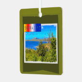 Rincon, Bonaire Waterverf Metalen Ornament (Voorkant links)