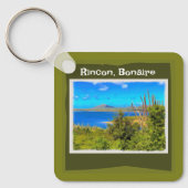 Rincon, Bonaire Waterverf Sleutelhanger (Voorkant)