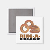 Ring-A-Ding-Ding Onion Ring Rings Junk Food Foodie Magneet (Voorkant / Achterkant)