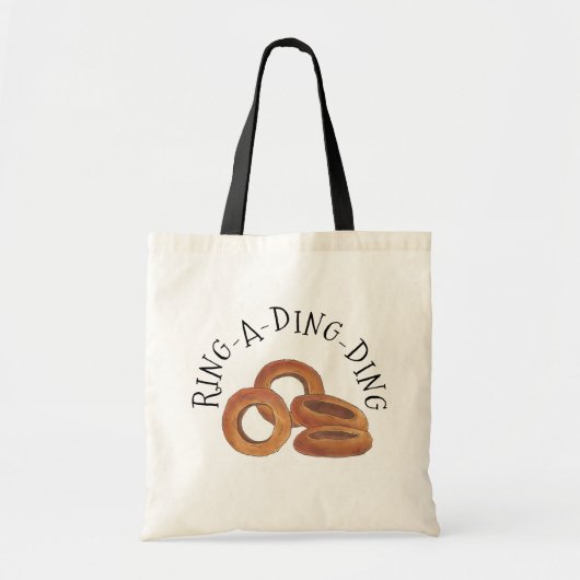 Ring-A-Ding-Ding Onion Ring Rings Junk Food Foodie Tote Bag (Voorkant)