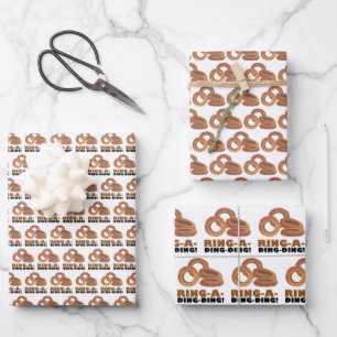 RING A DING DING Uienringen Grappige Foodie Bruilo Inpakpapier Vel