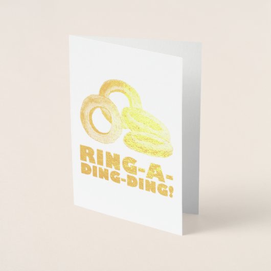 Ring-a-Ding-Ding Uienringen Verlovingscongrats Folie Kaarten (Voorkant)