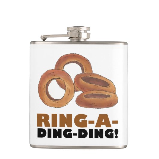 Ring-a-Ding-Gepersonaliseerd de Gift van de Weddin Heupfles (Voorkant)