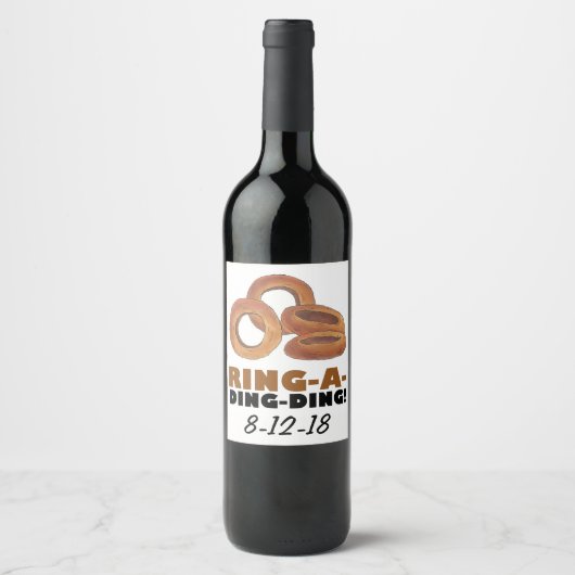 Ring-a-Ding Verloving Wedding Vrijgezellenfeest Wijn Etiket (Voorkant)