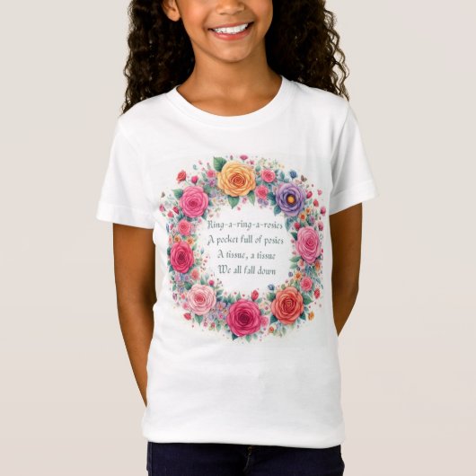 "Ring a Ring o Rozen" speeltuin actie rijm T-shirt (Voorkant)