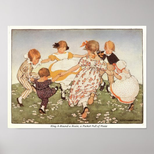 Ring-A-Round A Rosie Nursery Rhyme Print (Voorkant)