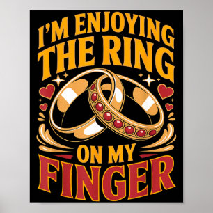 Ring aan vinger verloofde vrouw echtgenoot verloof poster