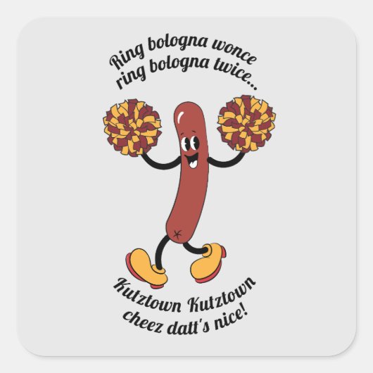 Ring Balogna Wunt! Vierkante Sticker (Voorkant)