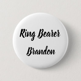 Ring Bearer Black Aangepaste naam Gifts Wedding Ronde Button 5,7 Cm