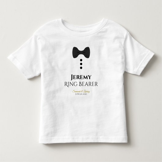 Ring Bearer Black Stropdas Wedding Young Child T-s Kinder Shirts (Voorkant)