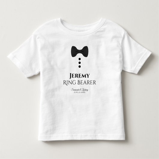 Ring Bearer Black Stropdas Wedding Young Child T-s Kinder Shirts (Voorkant)