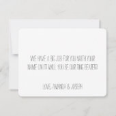 Ring Bearer Card | Groomsman Kaart (Achterkant)