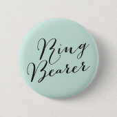Ring Bearer Classic Script Wedding Bridal Party Ronde Button 5,7 Cm (Voorkant)