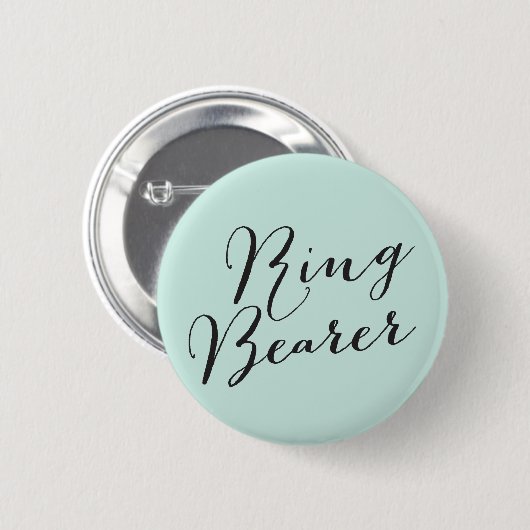 Ring Bearer Classic Script Wedding Bridal Party Ronde Button 5,7 Cm (Voorkant /achterkant)
