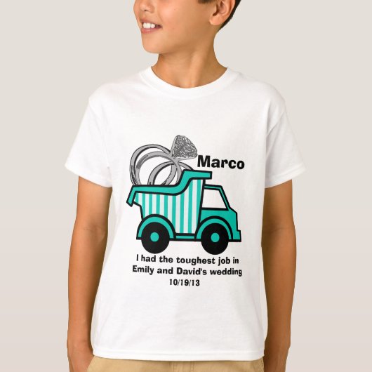 Ring Bearer Dump Truck T-shirt (Voorkant)