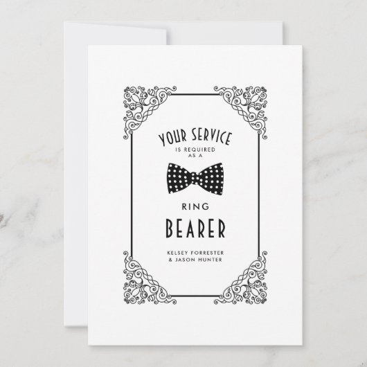 Ring Bearer Funny BW Bow Stropdas Vlaanderen (Voorkant)