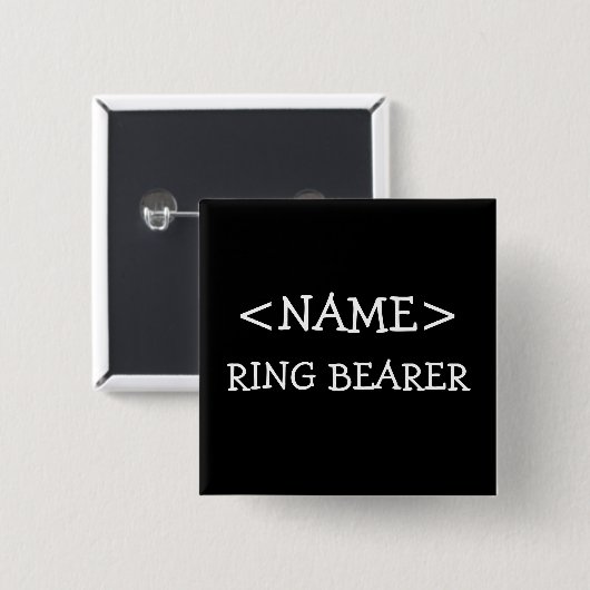 Ring Bearer Name Button (Voorkant /achterkant)