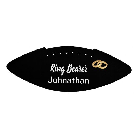 Ring Bearer Name Template Black White Gold Rings American Football (Paneel)