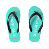 Ring Bearer NAME Turquoise Blue Kinder Teenslippers (Voetbed)