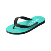 Ring Bearer NAME Turquoise Blue Kinder Teenslippers (Schuin)