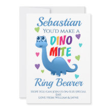 Ring Bearer Page Boy Voorstel Dinosaurus Kaart