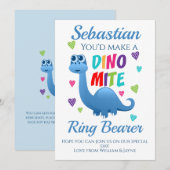 Ring Bearer Page Boy Voorstel Dinosaurus Kaart (Voorkant / Achterkant)