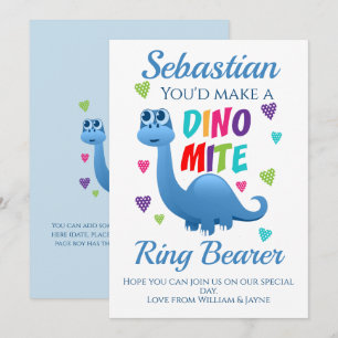 Ring Bearer Page Boy Voorstel Dinosaurus Kaart