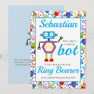 Ring Bearer Page Boy Voorstel Robot Kaart