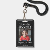 Ring Bearer Photo SECURITY Badge Black White (Voorzijde met lanyard)