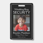 Ring Bearer Photo SECURITY Badge Black White (Voorzijde)
