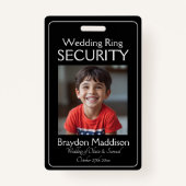Ring Bearer Photo SECURITY Badge Black White (Voorkant)