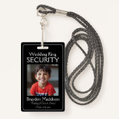 Ring Bearer Photo SECURITY Badge Black White (Voorkant met draagriem)