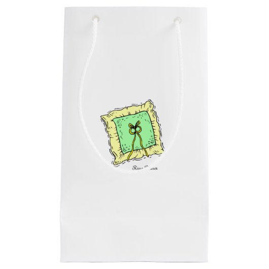Ring Bearer Pillow White Gift Bag Klein Cadeauzakje (Voorkant)