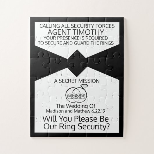 Ring Bearer Puzzle Uitnodiging Legpuzzel (Verticaal)