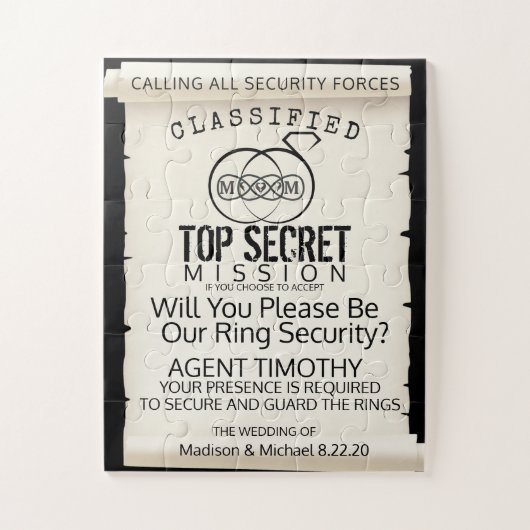 Ring Bearer Puzzle Uitnodiging Legpuzzel (Verticaal)