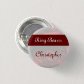 Ring Bearer — Red Rose Bouquet (2b) Ronde Button 3,2 Cm (Voorkant /achterkant)