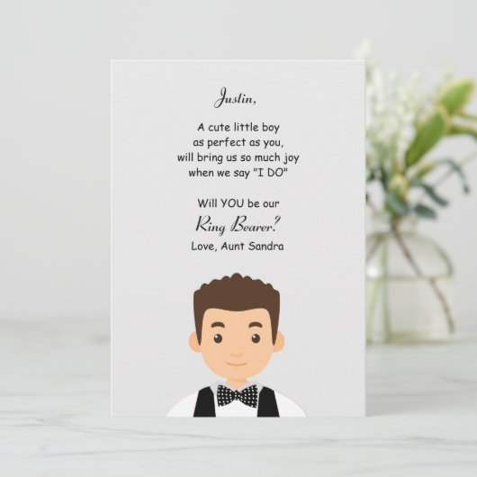 Ring Bearer Request Kaart (Staand voorkant)