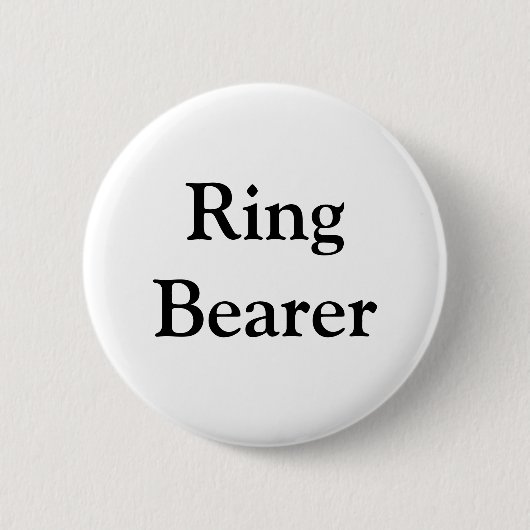 Ring Bearer Ronde Button 5,7 Cm (Voorkant)