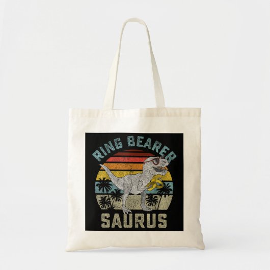 Ring Bearer Saurus Dinosaur Wedding T Rex Ring Sec Tote Bag (Voorkant)