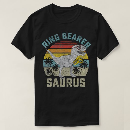 Ring Bearer Saurus Dinosaur Wedding T Ring Secu T-shirt (Design voorkant)