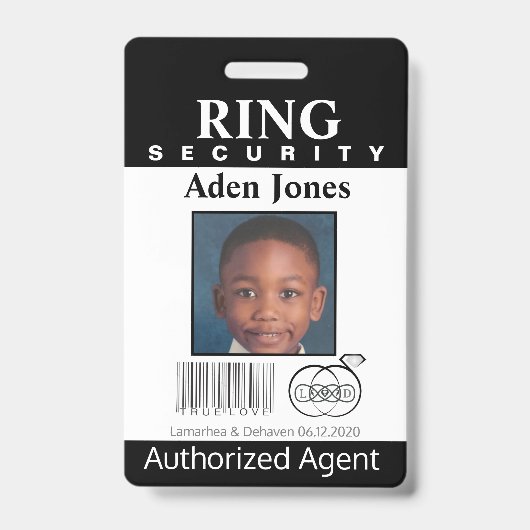 Ring Bearer Security Badge (Front)