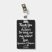 Ring Bearer Security Badge (Back with Clip)
