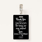 Ring Bearer Security Badge (Achterkant met clip)