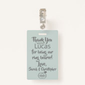 Ring Bearer Security Badge (Achterkant met clip)