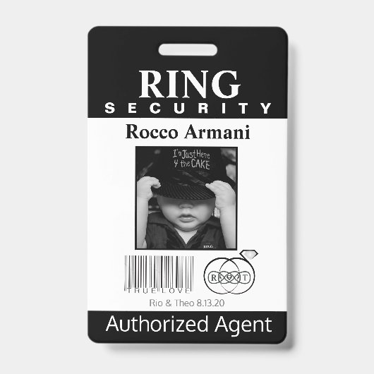 Ring Bearer Security Badge (Front)